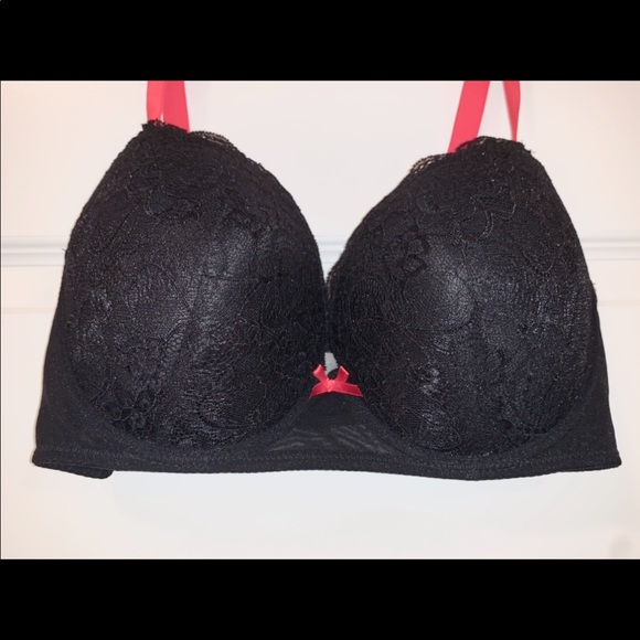 Lace Bra Size 38 C Black/Red - Picture 2 of 4